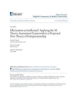 Effectuation as Ineffectual? Applying the 3E Theory