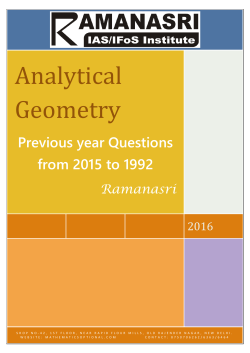 Analytical Geometry - Mathematicsoptional.com