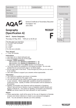 GCSE Geography A Question paper Unit 02 - Human