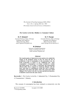 The Catcher in the Rye: Holden vs. Consumer Culture Abstract