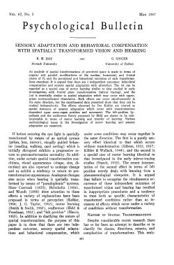 Day (1967) Sensory adaptation and behavioral compensation with
