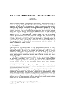 new perspectives on the study of language change