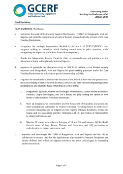 Governing Board Meeting via Conference Call 28 July 2015 Page 1