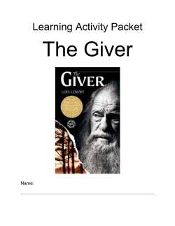 the giver- learning activity packet