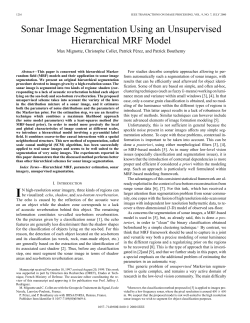 Sonar image segmentation using an unsupervised