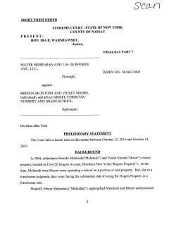 Mehraban v. McIntosh, Short Form Order, Index No. 001683/09