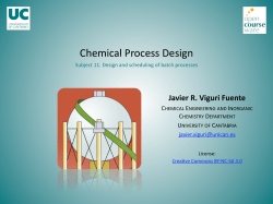 Subject 11.- Design and scheduling of batch processes