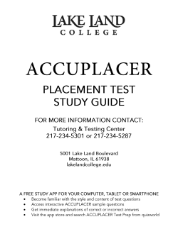 Placement Test Study Guide