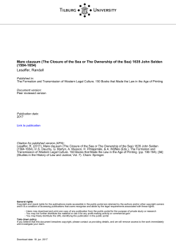 MARE CLAUSUM preprint - Research portal