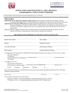 APPLICATION FOR WISCONSIN GI BILL BENEFITS AND