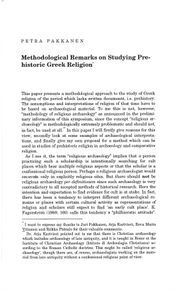 Methodological Remarks on Studying Pre