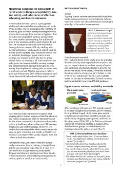Menstrual solutions for schoolgirls in rural western Kenya