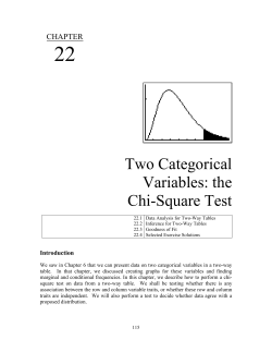 Chapter 22: Two Categorical Variables: The Chi