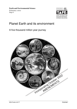Planet Earth and its environment