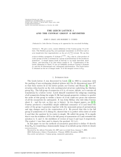 THE LEECH LATTICE &Lambda; AND THE CONWAY GROUP &middot;O