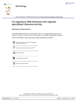 Cis-regulatory RNA elements that regulate specialized