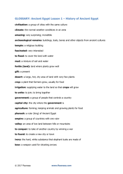 GLOSSARY: Ancient Egypt Lesson 1 &ndash; History of Ancient Egypt