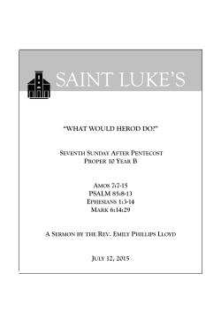 Sermon - St. Luke in the Fields
