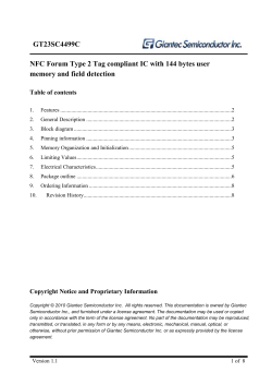GT23SC4499C NFC Forum Type 2 Tag compliant IC with 144 bytes