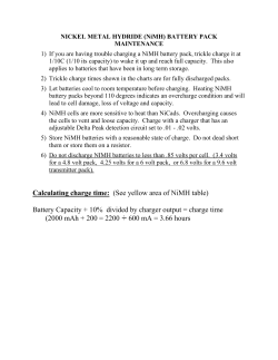 NICKEL METAL HYDRIDE (NiMH) BATTERY CHARGE/DISCHARGE