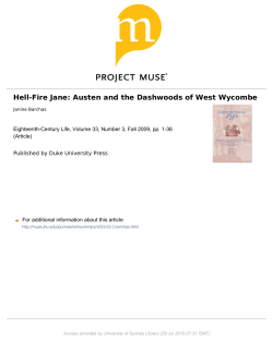 Hell-Fire Jane: Austen and the Dashwoods of West Wycombe