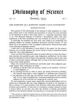 The Scientist, qua scientist, makes value judgments