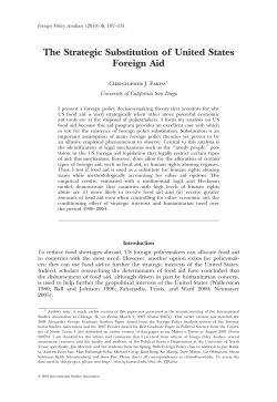 The Strategic Substitution of United States Foreign Aid