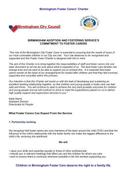 Fostering service`s commitment and what Foster Carers can expect