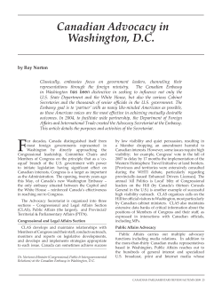 Canadian Advocacy in Washington, D.C.