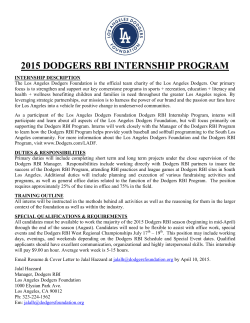2015 Dodgers RBI Summer Internship