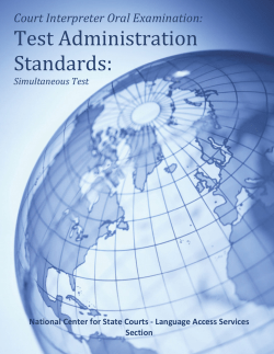 Oral Examination Administration Manual