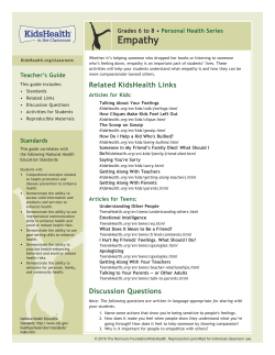 Empathy - KidsHealth in the Classroom