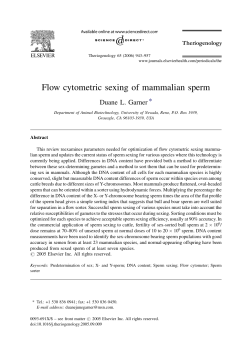 Flow cytometric sexing of mammalian sperm