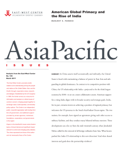 American Global Primacy and the Rise of India - East
