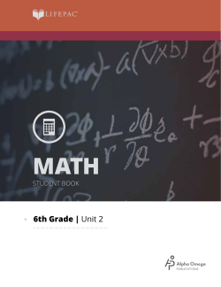 LIFEPAC&reg; 6th Grade Math Unit 2 Worktext - HomeSchool