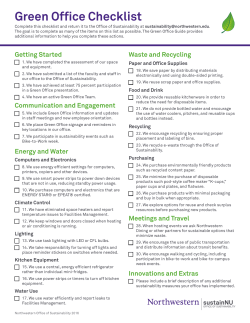 Green Office Checklist and Guide