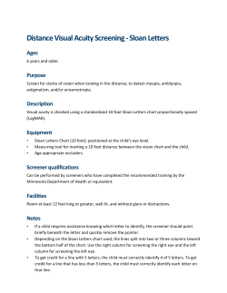 Distance Visual Acuity Screening Using Sloan Letters for Children 6