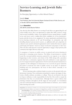 Service-Learning and Jewish Baby Boomers
