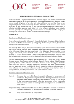 Swine influenza technical disease card