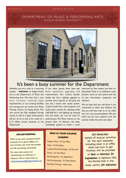 MPA Newsletter - No 1 - Anglia Ruskin University