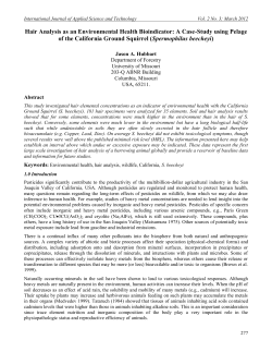 Hair Analysis as an Environmental Health Bioindicator: A Case