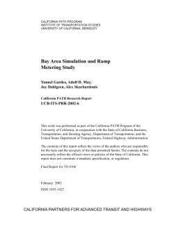 Bay Area Simulation and Ramp Metering Study