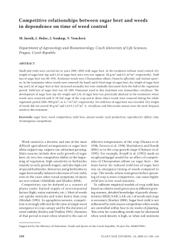Competitive relationships between sugar beet and weeds in