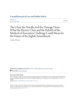 The Chair, the Needle, and the Damage Done: What the Electric