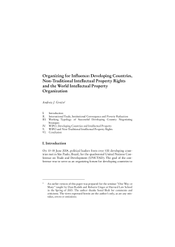 Developing Countries, Non-Traditional Intellectual Property Rights