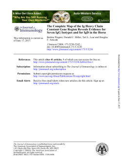 Seven IgG Isotypes and for IgD in the Horse Constant Gene Region