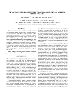 IMPROVED PUNCTUATION RECOVERY THROUGH