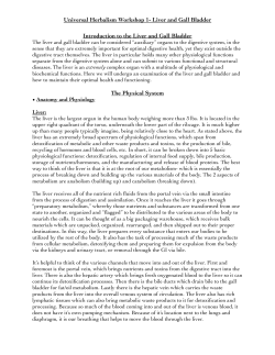 Liver and Gall Bladder - School of Evolutionary Herbalism