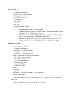 Cheeseburger Pie &bull; 1 Tablespoon vegetable oil &bull; 1 medium yellow
