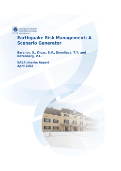 Earthquake Risk Management: A Scenario Generator